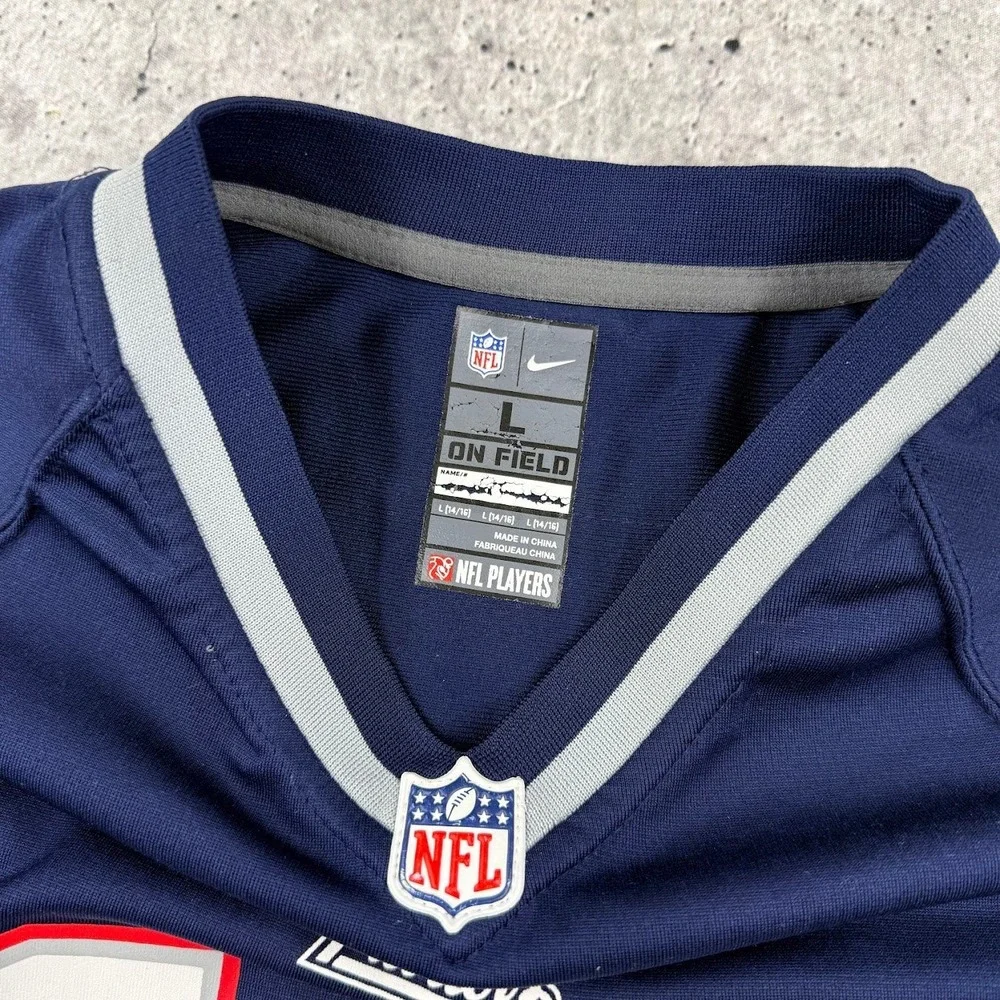 Nike New England Patriots Tom Brady 12 Jersey Kids Large 14-16 Navy Blue NFL